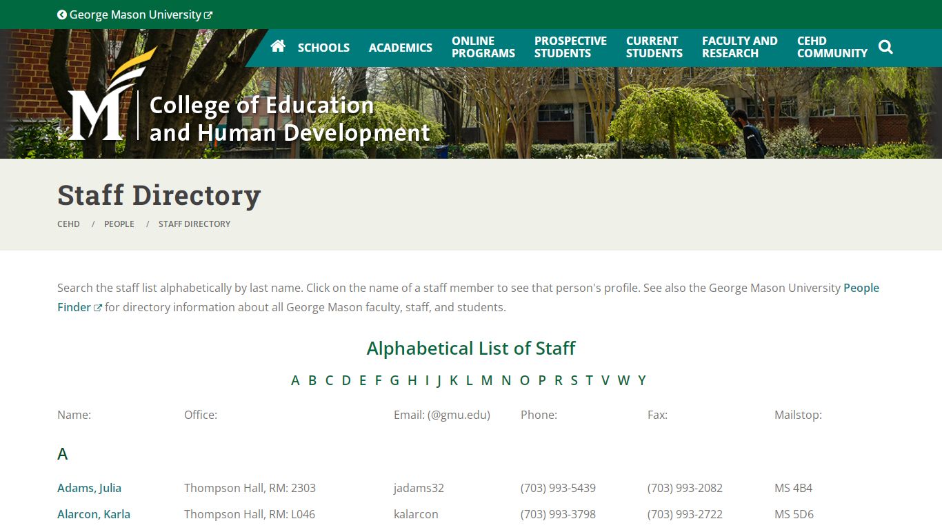 Staff Directory - George Mason University