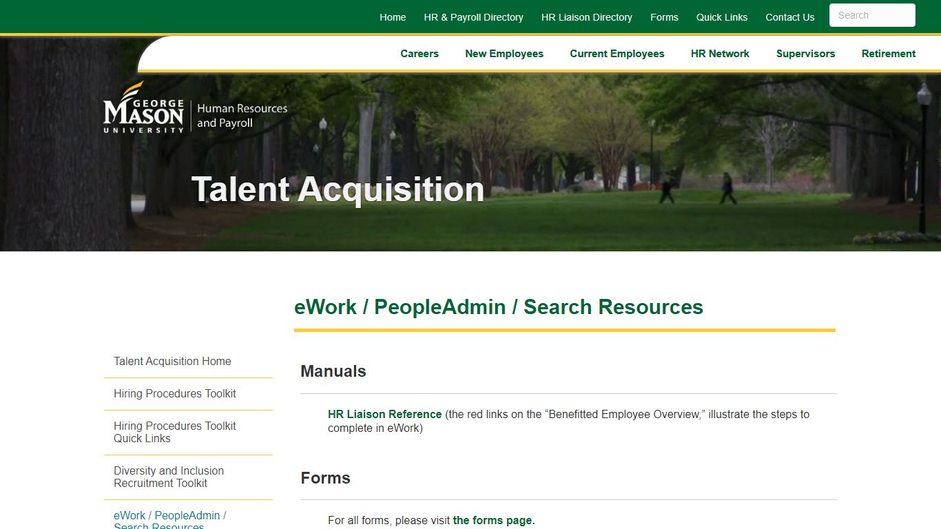 eWork / PeopleAdmin / Search Resources – HR & Payroll